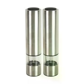 Electric Stainless Steel Salt and Pepper Grinder Set of 2