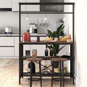 Kitchen Island, Bakers Rack, Island Table for Kitchen,3 Tier Microwave Stand Oven Shelf with Storage