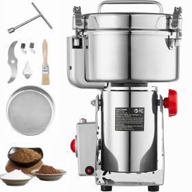 2500g Electric Grain Mill Grinder, High Speed 3400W Commercial Spice Grinders, Stainless Steel Pulverizer Powder Machine