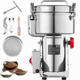 2000g Electric Grain Mill Grinder, High Speed 3400W Commercial Spice Grinders, Stainless Steel Pulverizer Powder Machine