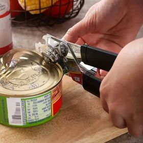 Original Heavy-duty Stainless Steel Smoothed Edge Manual Can Opener And Bottle Opener, Soft Ergonomic Handle, Large Handheld Easy-to-turn Knob (Items: Heavy-duty Multi-function Can Opener)