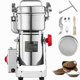300g Electric Grain Mill Grinder, High Speed 1500W Commercial Spice Grinders, Stainless Steel Pulverizer Powder Machine (Default: Default)